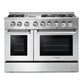 THOR Kitchen Package - 48" Propane Gas Burner, Electric Oven Range, Range Hood, Refrigerator, Dishwasher, AP-HRD4803ULP-W-7