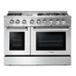 THOR Kitchen Package - 48" Dual Fuel Range, Range Hood, Refrigerator, Dishwasher, Microwave, Wine Cooler
