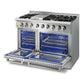 THOR Kitchen Package - 48" Gas Burner, Electric Oven Range, Range Hood, Microwave, AP-HRD4803U-W-4
