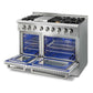 THOR Kitchen Package - 48" Propane Dual Fuel Range, Range Hood, Refrigerator, Dishwasher, Wine Cooler