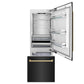 ZLINE 30" Built-in Refrigerator with Internal Water & Ice Dispenser in Black Stainless, Bronze Accents