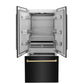 ZLINE 36" Autograph 19.6 cu. ft. Refrigerator with Water and Ice Dispenser in Black Stainless with Bronze Accents