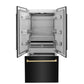 ZLINE 36" Autograph 19.6 cu. ft. Built-in Refrigerator with Internal Water and Ice Dispenser in Black Stainless Steel with Gold Accents, RBIVZ-BS-36-G