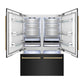 ZLINE 60" Autograph 32.2 cu. ft. Built-in Refrigerator with Internal Water and Ice Dispenser in Black Stainless Steel with Gold Accents, RBIVZ-BS-60-G