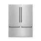 ZLINE Autograph 60" 32.2 cu. ft. French Door Built-In Bottom Freezer Refrigerator with Water Dispenser and Ice Maker in Satin Stainless Steel with Matte Black Accents, RBIVZ-SN-60-MB