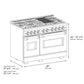 ZLINE Autograph 48" 6.7 cu. ft. Classic Double Oven Dual Fuel Range with 8 Burners in Black Stainless Steel and Champagne Bronze Accents, CDRBZ-48-CB