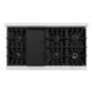 ZLINE Autograph 48" 6.7 cu. ft. Classic Double Oven Gas Range with 8 Burner Cooktop in Satin Stainless Steel and Champagne Bronze Accents, CGRSZ-48-CB