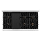 ZLINE Autograph 48" 6.7 cu. ft. Classic Double Oven Gas Range with 8 Burner Cooktop in Satin Stainless Steel and Polished Gold Accents, CGRSZ-48-G