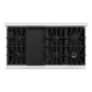 ZLINE Autograph 48" 6.7 cu. ft. Classic Double Oven Gas Range with 8 Burner Cooktop in Satin Stainless Steel with White Matte Doors and Champagne Bronze Accents, CGRSZ-WM-48-CB