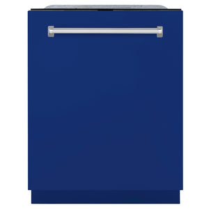 ZLINE 24 In. Monument Series 3rd Rack Top Touch Control Dishwasher in Blue Gloss, 45dBa, DWMT-BG-24