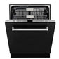ZLINE 24 In. Monument Series 3rd Rack Top Touch Control Dishwasher in Black Matte, 45dBa, DWMT-BLM-24