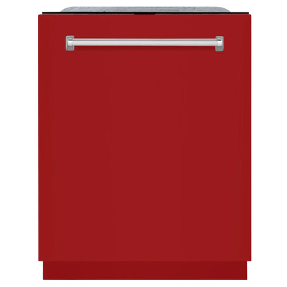 ZLINE 24 In. Monument Series 3rd Rack Top Touch Control Dishwasher in Red Gloss, 45dBa, DWMT-RG-24