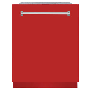 ZLINE 24 In. Monument Series 3rd Rack Top Touch Control Dishwasher in Red Matte, 45dBa, DWMT-RM-24