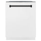 ZLINE Kitchen and Bath Autograph Package - 36 In. Dual Fuel Range, Range Hood, Dishwasher in White Matte with Matte Black Accents, 3AKP-RAWMRHDWM36-MB