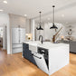 ZLINE Autograph Package - 48" Dual Fuel Range, Range Hood, Dishwasher in Satin Stainless Steel, Matte Black Accents