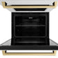 ZLINE 30" Autograph Professional True Convection Double Wall Oven with Air Fry and Self Clean in Satin Stainless Steel with Champagne Bronze Handles, WADSZ-30-CB