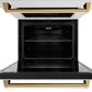 ZLINE 30" Autograph Professional True Convection Double Wall Oven with Air Fry and Self Clean in Satin Stainless Steel with Polished Gold Handles, WADSZ-30-G
