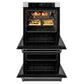 ZLINE 30" Autograph Professional True Convection Double Wall Oven with Air Fry and Self Clean in Satin Stainless Steel with Matte Black Handles, WADSZ-30-MB