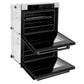 ZLINE 30" Autograph Professional True Convection Double Wall Oven with Air Fry and Self Clean in Satin Stainless Steel with Matte Black Handles, WADSZ-30-MB