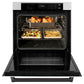 ZLINE 30" Autograph Professional True Convection Single Wall Oven with Air Fry and Self Clean in Satin Stainless Steel with White Matte Door and Matte Black Handle, WASSZ-WM-30-MB