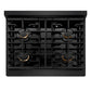 ZLINE Autograph 30" 4.2 cu. ft. Paramount Gas Range with Convection Gas Oven in Black Stainless Steel and Gold Accents, SGRBZ-30-G