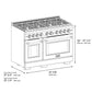 ZLINE Autograph 48" 6.7 cu. ft. Paramount Double Oven Gas Range in Black Stainless Steel and Gold Accents, SGRBZ-48-G