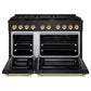 ZLINE Autograph 48" 6.7 cu. ft. Paramount Double Oven Gas Range in Black Stainless Steel and Gold Accents, SGRBZ-48-G