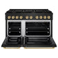 ZLINE Autograph Package - 48 In. Gas Range and Range Hood in Black Stainless Steel with Gold Accents, 2AKPR-RGBRH48-G