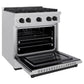ZLINE Autograph 30" 4.2 cu. ft. Paramount Dual Fuel Range with 4 Burner Gas Cooktop and Electric Convection Oven in Satin Stainless Steel with Matte Black Accents, SDRSZ-30-MB