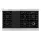 ZLINE Autograph 48" 6.7 cu. ft. Paramount Double Oven Dual Fuel Range with 8 Burner Gas Cooktop in Satin Stainless Steel and Matte Black Accents, SDRSZ-48-MB