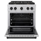 ZLINE Autograph 30" 4.2 cu. ft. Paramount Gas Range with 4 Burner Cooktop and Convection Gas Oven in Satin Stainless Steel and Matte Black Accents, SGRSZ-30-MB