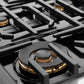 ZLINE Autograph 48" 6.7 cu. ft. Paramount Double Oven Gas Range with 8 Burner Cooktop in Satin Stainless Steel and Champagne Bronze Accents, SGRSZ-48-CB