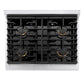 ZLINE Autograph 30" 4.2 cu. ft. Paramount Gas Range with 4 Burner Cooktop and Convection Gas Oven in Satin Stainless Steel with White Matte Door and Matte Black Accents, SGRSZ-WM-30-MB