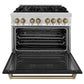 ZLINE Autograph 36" 4.6 cu. ft. Dual Fuel Range with Black Matte Door and Bronze Accents, RAZ-BLM-36-CB