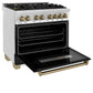 ZLINE Autograph 36" 4.6 cu. ft. Dual Fuel Range with Black Matte Door and Bronze Accents, RAZ-BLM-36-CB