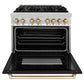 ZLINE Autograph 36" 4.6 cu. ft. Dual Fuel Range with Black Matte Door and Gold Accents, RAZ-BLM-36-G