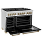 ZLINE Autograph 48" 6.0 cu. ft. Dual Fuel Range with Black Matte Door and Bronze Accents, RAZ-BLM-48-CB