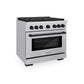 ZLINE Autograph 36" 5.2 cu. ft. Paramount Dual Fuel Range with 6 Burners in Stainless Steel with Matte Black Accents, SDRZ-36-MB