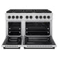 ZLINE Autograph 48" 6.7 cu. ft. Paramount Double Oven Dual Fuel Range with 8 Burners in Stainless Steel and Matte Black Accents, SDRZ-48-MB