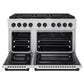 ZLINE Autograph 48" 6.7 cu. ft. Paramount Double Oven Gas Range in Stainless Steel and Black Matte Accents, SGRZ-48-MB