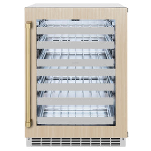 ZLINE Autograph 24" Touchstone Dual Zone 44 Bottle Wine Cooler with Panel Ready Glass Door and Champagne Bronze Handle,  RWDPOZ-24-CB