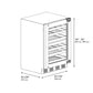 ZLINE Autograph 24" Touchstone Dual Zone 44 Bottle Wine Cooler with Panel Ready Glass Door and Polished Gold Handle,  RWDPOZ-24-G