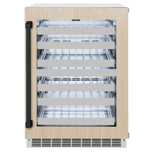 ZLINE Autograph 24" Touchstone Dual Zone 44 Bottle Wine Cooler with Panel Ready Glass Door and Matte Black Handle,  RWDPOZ-24-MB