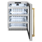 ZLINE Autograph 24" Touchstone 151 Can Beverage Fridge with Stainless Steel Glass Door and Polished Gold Handle,  RBSOZ-GS-24-G