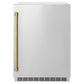 ZLINE Autograph 24" Touchstone 151 Can Beverage Fridge with Solid Stainless Steel Door and Polished Gold Handle,  RBSOZ-ST-24-G