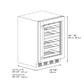 ZLINE Autograph 24" Touchstone Dual Zone 44 Bottle Wine Cooler with Stainless Steel Glass Door and Matte Black Handle,  RWDOZ-GS-24-MB