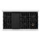 ZLINE Autograph 48" 6.7 cu. ft. Select Double Oven Gas Range with 8 Burner Cooktop in Satin Stainless Steel with Black Matte Doors and Polished Gold Accents, HGRSZ-BLM-48-G