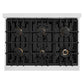 ZLINE Autograph 36" 5.2 cu. ft. Select Gas Range with 6 Burner Cooktop and Convection Gas Oven in Satin Stainless Steel and Champagne Bronze Accents, HGRSZ-36-CB