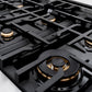 ZLINE Autograph 36" 5.2 cu. ft. Select Dual Fuel Range with 6 Burner Gas Cooktop and Electric Convection Oven in Satin Stainless Steel with White Matte Door and Polished Gold Accents, HDRSZ-WM-36-G