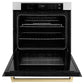 ZLINE 30" Autograph Single Wall Oven with Air Fry and Self-Clean in Stainless Steel and Champagne Bronze Handle, WASZ-30-CB